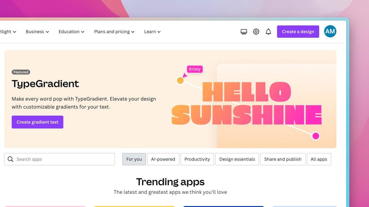 a_mizraji's tweet photo. TypeGradient, an app we developed with @GVanoniG, is now featured in the @canva app marketplace. 

Check it out if you want to add nice gradients to your texts! https://t.co/9V1KenKhff