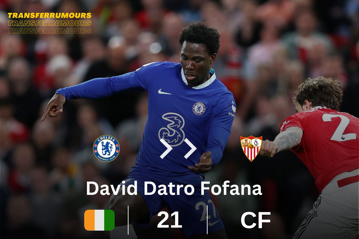 sebastineliu's tweet photo. Chelsea has recalled loan-out player David Datro Fofana. Soon the striker will leave again.
1⃣Sevilla have already sent formal, official proposal to Chelsea for David Datro Fofana to join them immediately.
2⃣The deal will be announced soon.
(Romano) https://t.co/VL0vN9D9TH
