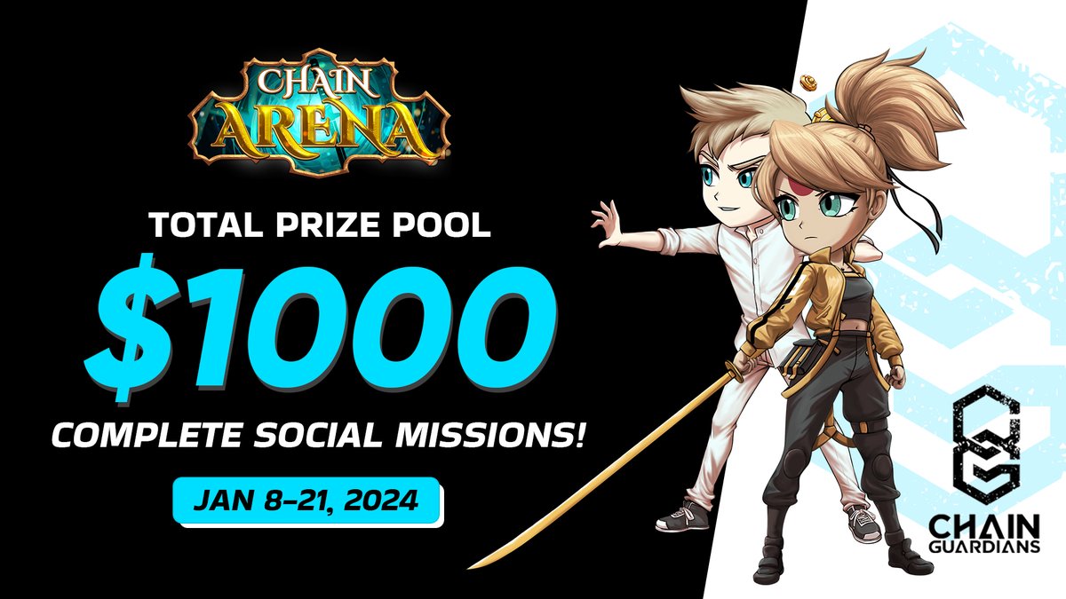 PentagonGamesXP's tweet photo. ChainArena x @DMissionZone collab!
Complete social tasks for a chance to win 1,000 USDC prize pool!
📅Jan 8th, 12 PM UTC, to Jan 21st, 12 PM UTC
🌟 20 winners!
Two more events are coming, with a total prize pool of 5,000 USDC! Stay tuned📣 https://t.co/F5uiO8Y1Qg