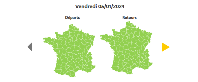 #SécuritéRoutière | Dernier week-end de vacances !❄️

🟢Circulation fluide dans toute la France
🚗Sur la route, 1 pause toutes les 2 heures.

⚠️Restez très attentifs, de nombreux accidents ont lieu par inattention.

Toutes les prévisions détaillées 👉urlr.me/KHxSq