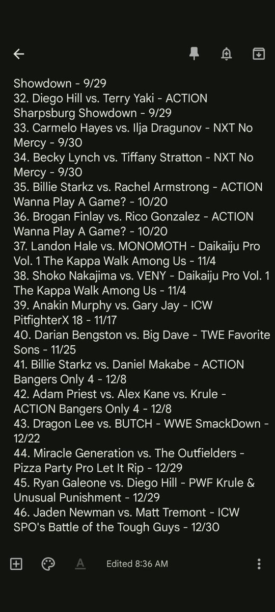 My favorite matches of 2023, from start to finish. ✨