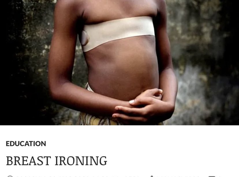 WomensSocIre's tweet photo. How is breast ironing is considered a form of gender-based violence but #BreastBinding is not?
Both cause severe pain and other significant health problems
Yet one is considered physical abuse even if the girl “consents”, the other is promoted by government funded NGOs https://t.co/BVrPRABPhB