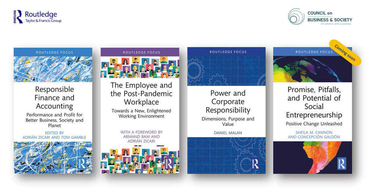 🎙️| #weekend #Reading with the <a href="/routledgebooks/">Routledge Books</a> <a href="/The_CoBS/">The Council on Business & Society</a> focus on responsible business series! Check out the book shelf @ tinyurl.com/nkz4y5r9 &amp; save 30% with the code COBS30 #Finance #workplace #CSR #SocialEnterprise