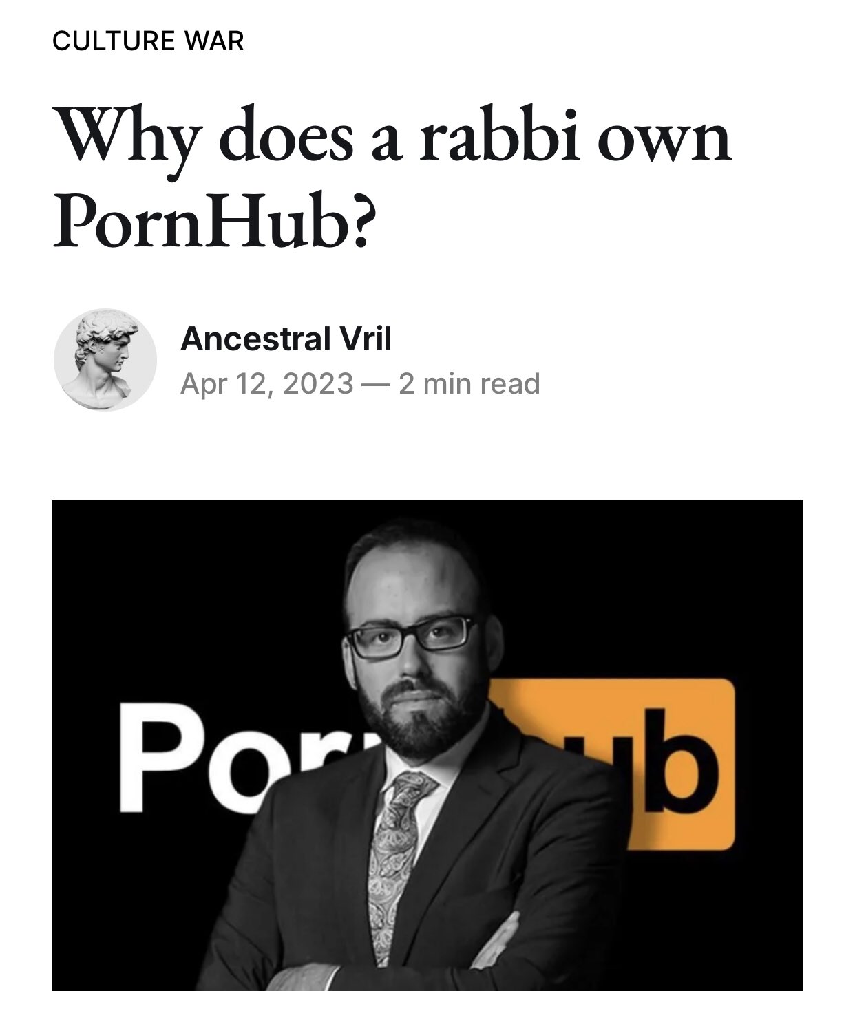 F I R A S on X: Solomon Friedman, a rabbi who owns Pornhub.  t.coLb5Kw5ngN7  X