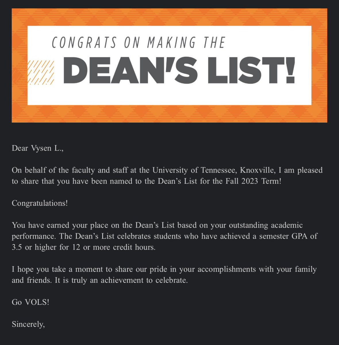 Dean’s List Athlete📚 #utk #GBO