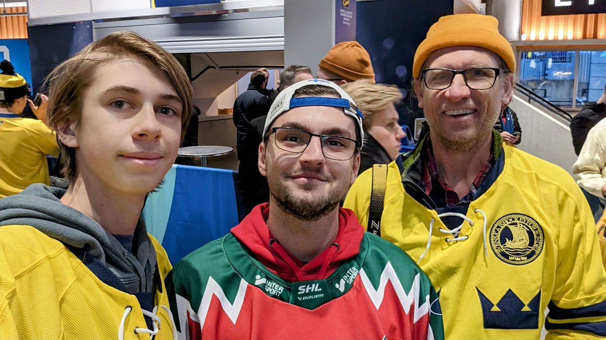 EricReder.bsky.social π² (@ericreder) on Twitter photo Can you imagine a 0.95 GAA? That's <a href="/HLundqvist/">Henrik Lundqvist</a> record save percentage with #Frolunda. So we took a pic with a Frolunda fan. But where's Lundqvist? at the arena for the bronze medal game, jerseys on, hoping for a meetup.
#WorldJuniors Can you imagine a 0.95 GAA? That's <a href="/HLundqvist/">Henrik Lundqvist</a> record save percentage with #Frolunda. So we took a pic with a Frolunda fan. But where's Lundqvist? at the arena for the bronze medal game, jerseys on, hoping for a meetup.
#WorldJuniors