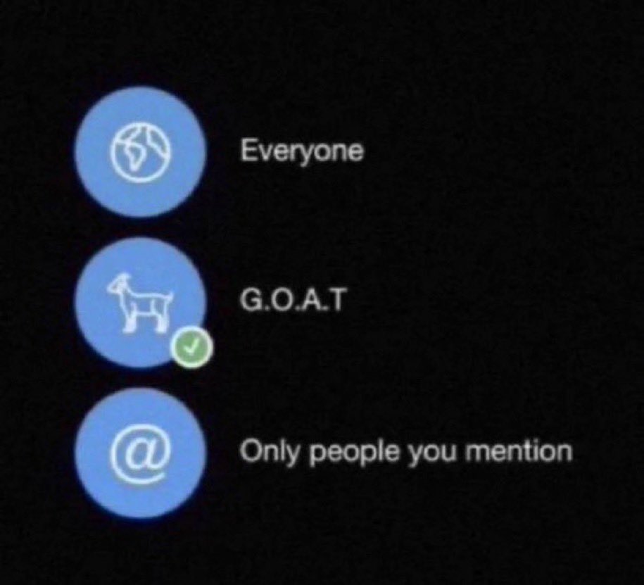 Only goats can reply 🐐