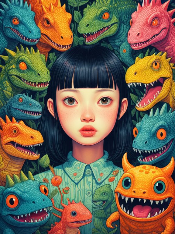 NftEcat's tweet photo. Your little monster here. 
🦖🦕😈👾🧌👹 weird feeling before heading to Germany…😜

“How blunt are you to ask me out for a date?” 🤭

It’s Friday, everyone wants to feel loved in this world 🌎. Get your courage up, let’s roll. 

“You’re hot.”
“Thank you 😊.”

The conversation can stop here.
Unless it’s a mutual wish to experiment. 

Easy way is being direct, or even ending it quicker if there’s no interest in further interaction. 🤪

Happy Friyay, see you tonight. 😋

#Aiart #Aiartist #AIArtistCommunity