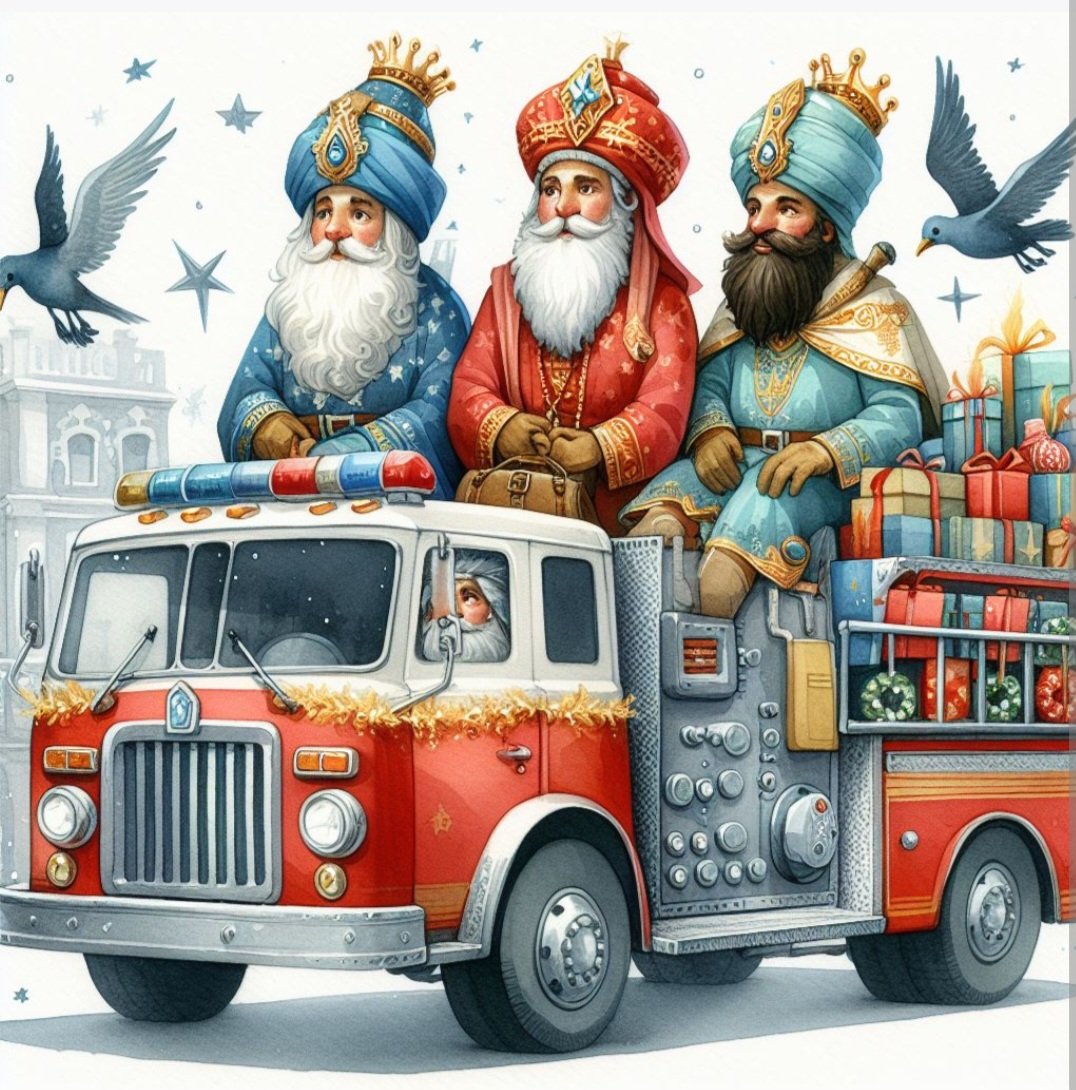 BomberosEuskadi's tweet photo. Deseamos que sus majestades #LosReyesMagos os traigan muchos regalos 
Lamentamos no haber podido acompañarles en @vitoriagasteiz https://t.co/RKbZXQq4oG
