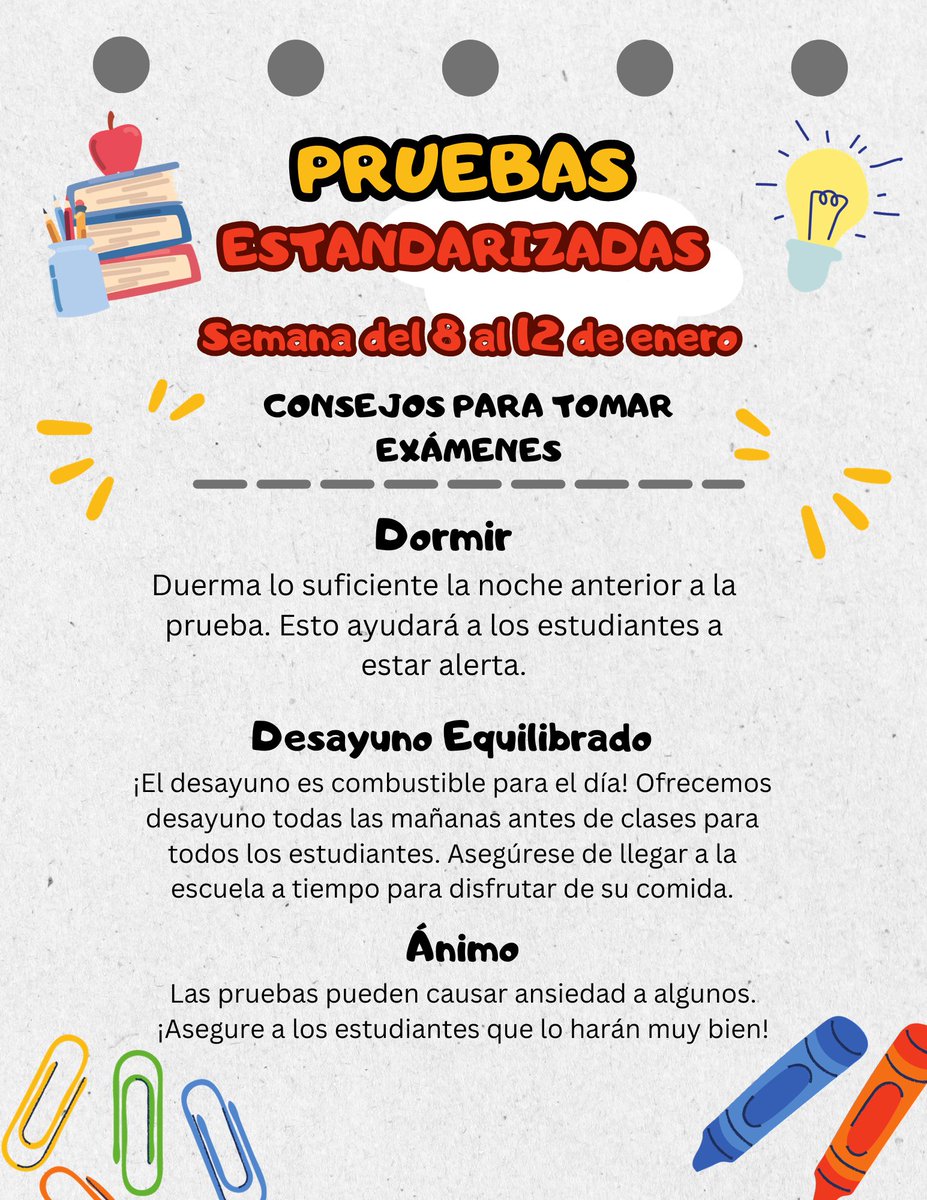 NettletonSTEAMe's tweet image. Just a reminder that students will be taking their standardized tests next week. Check out this flyer for some test taking tips!! 🖤💛
#STEAMe #StandardizedTests