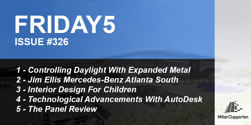 Inside This Week’s Friday5:⠀ 1: Controlling Daylight WIth #ExpandedMetal 2: Jim Ellis #Mercedes-Benz Atlanta South 3: #InteriorDesign For Children 4: #Technological Advancements With #AutoDesk 5: The #Panel Review View #Friday5 here: bit.ly/4aJV0rM