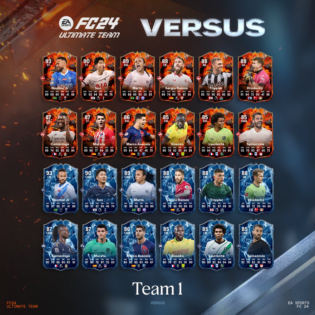 EASP0RTSFC24's tweet photo. Pick a side.

FC Versus makes its #FC24 debut with two clashing sides -- Fire and Ice -- each with their own unique PlayStyles, stat boosts, positions, and upgrades.

Learn more: https://t.co/NHPBLpspGH https://t.co/2og5K16GT8