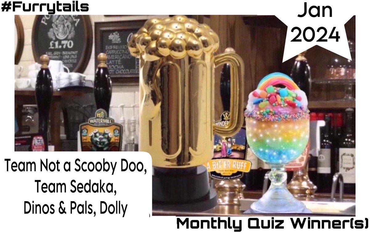 Thanks so much to efurryone fur coming to this months quiz at #furrytails hope you all had a good time and enjoyed it. 😌 and the winners this month are ……. TEAM NOT A SCOOBY DOO TEAM SEDAKA DINOS&PALS DOLLY Well done, congratulations! Thank you efurry one