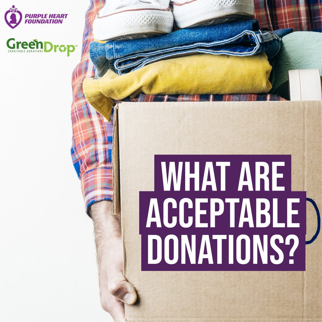 The Purple Heart Foundation and GreenDrop work together to make your clothing donations possible. Please Note: All items are subject to GreenDrop driver discretion. Click below to learn more on our website. purpleheartfoundation.org/clothing-donat…