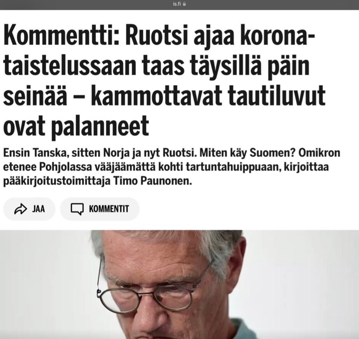 rlc_mac's tweet photo. #Suomi kuitenkin ajaa samassa #Junassa kun #Ruotsi - ”Täysillä päin seinää”
Puheet on puheita, toimenpiteet ratkaisevat.
Nyt Suomi ei tee #KoronaFi kuolleisuuden vähentämisen eteen taikka edes #rokotus asiassa työikäisille yhtään mitään muuta kun ESTÄÄ rokotteiden saamista neliraajajarrutuksessa. @THLorg aiheuttaa typeryydellään miljardien tappiot sairastuneille, yrityksille, kaupungeille, #sote alueille ja koko #Suomelle kumulatiivisesti.
Miksi se on #Rokottaminen taikka edes sen salliminen niin vaikeaa?
