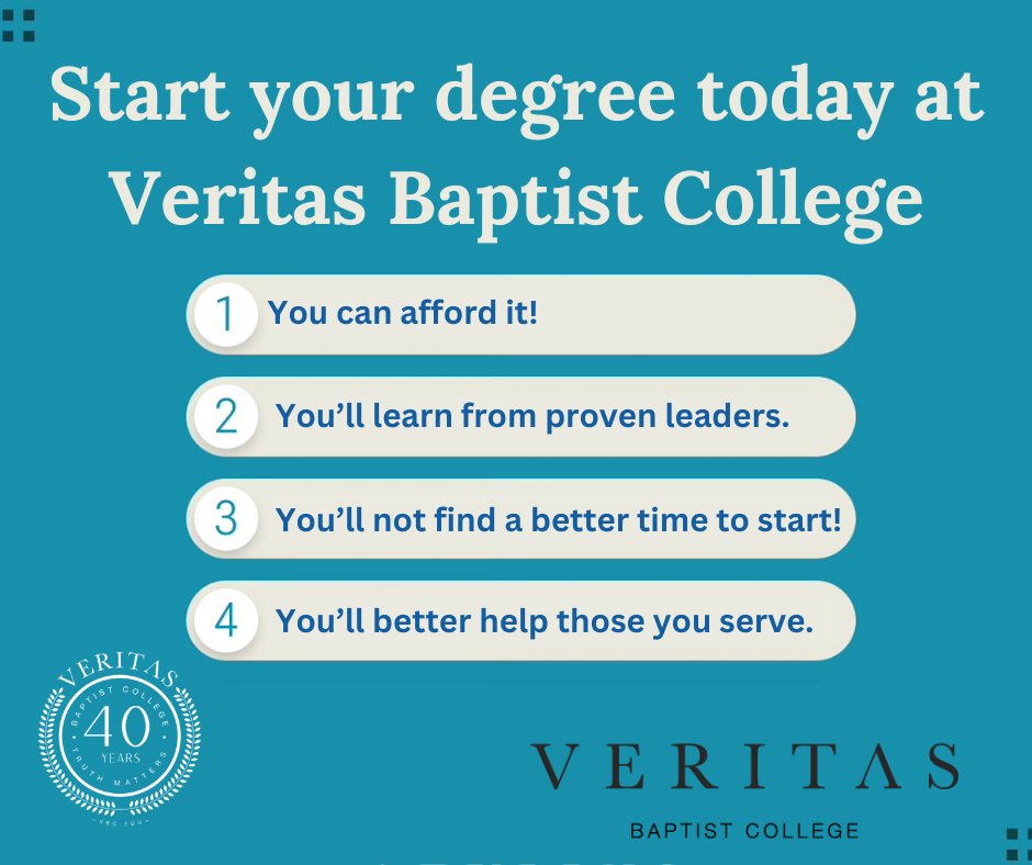 vbc_edu's tweet photo. You could start that degree you've talked about this year! #TruthMatters #VBConline #OnlineEducation #DistanceEducation #Ministry https://t.co/5PE8SCs6oc