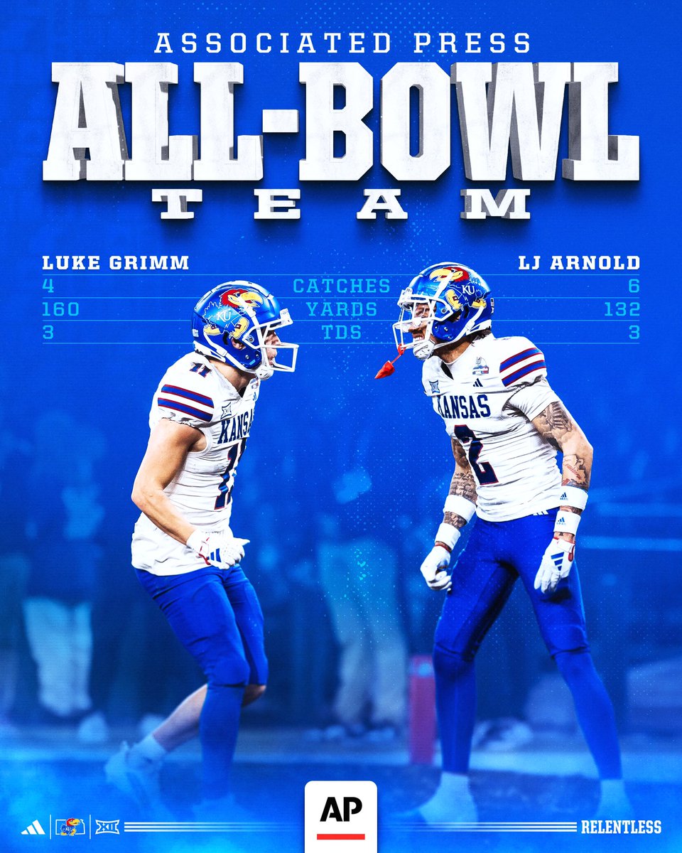 AP All-Bowl Team and back for more in ‘24 😏 @lukegrimm25 🤝 @LjArnold318