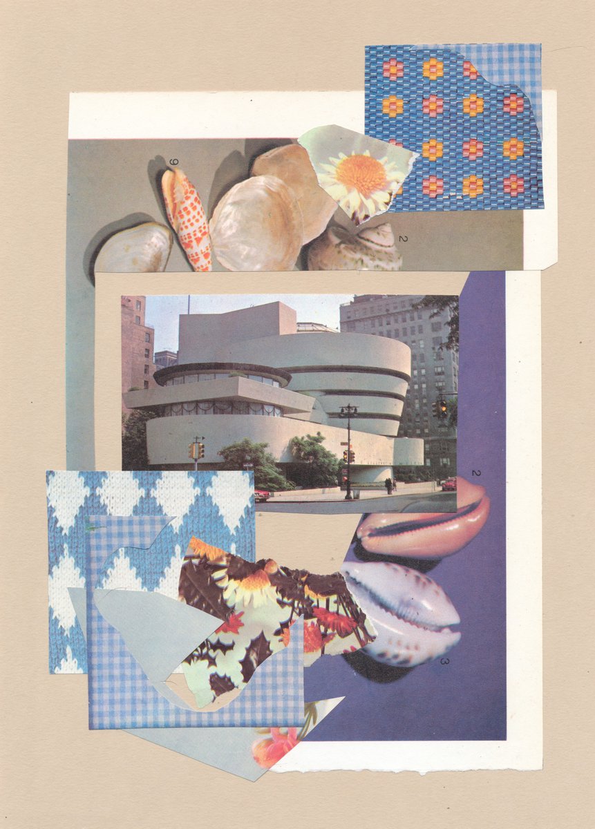 'Frank Lloyd Wright took inspiration from a nautilus shell when designing the Guggenheim. With this collage, I wanted to celebrate the connection between nature and architecture.' —Monica McGarry, our first #FrankLloydWrightFridays artist of 2024. 🐚🌀