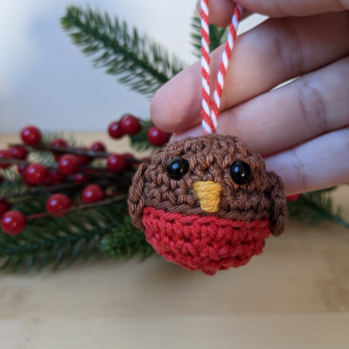 ButCrochet's tweet photo. It is #NationalBirdDay and I had been hoping to see our #robin in the garden like he did this summer. But he must be otherwise engaged so here is a quick photo of a #crocheted one instead😂 https://t.co/5orwMEaJrH