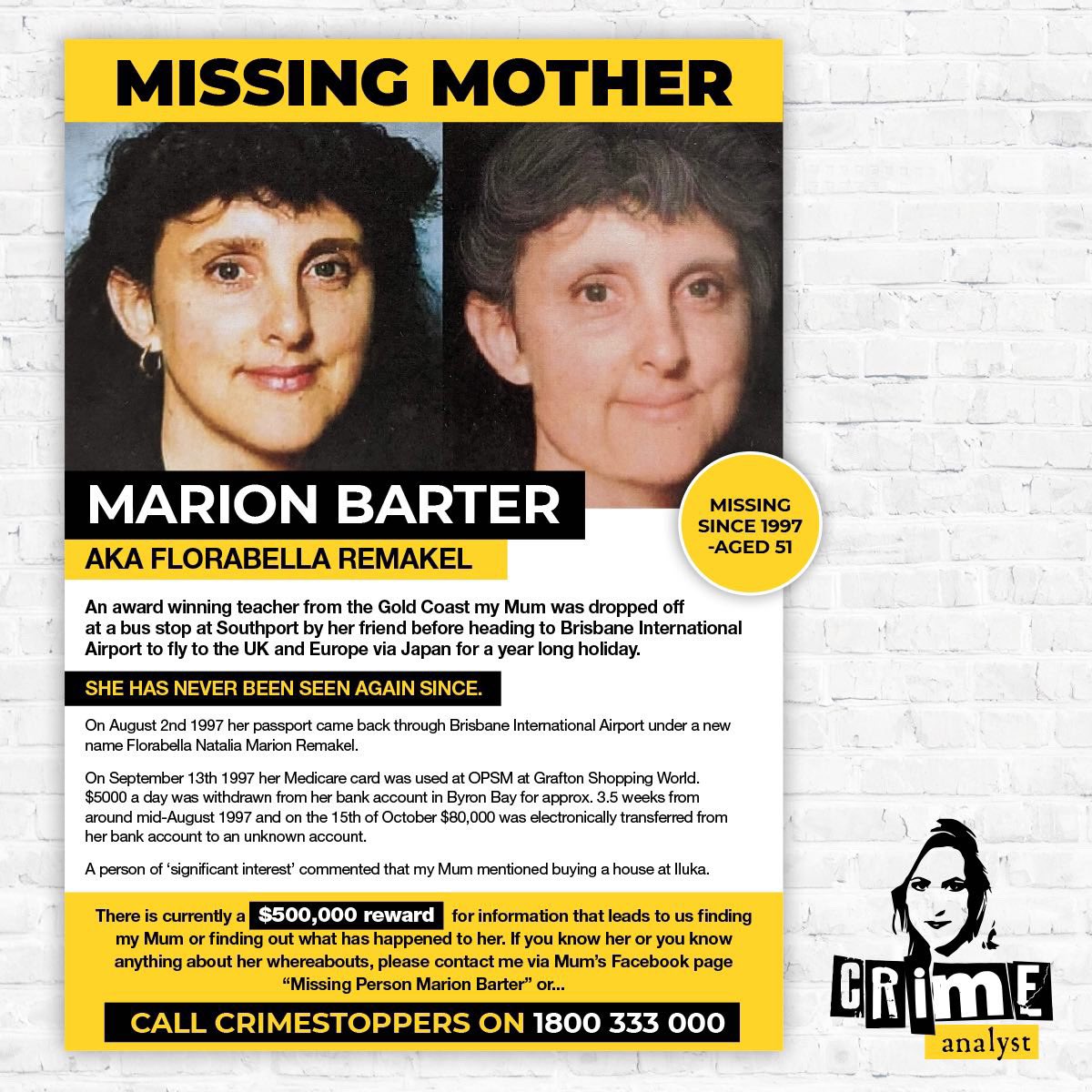 @thecrimeanalyst Laura, thank you for the 15 part series about Marion Barter`s case. Do you know which case you will be covering next on the Crime Analyst Podcast? I will keep you updated in due course #MarionBarter #TheLadyVanishes #CrimeAnalyst
