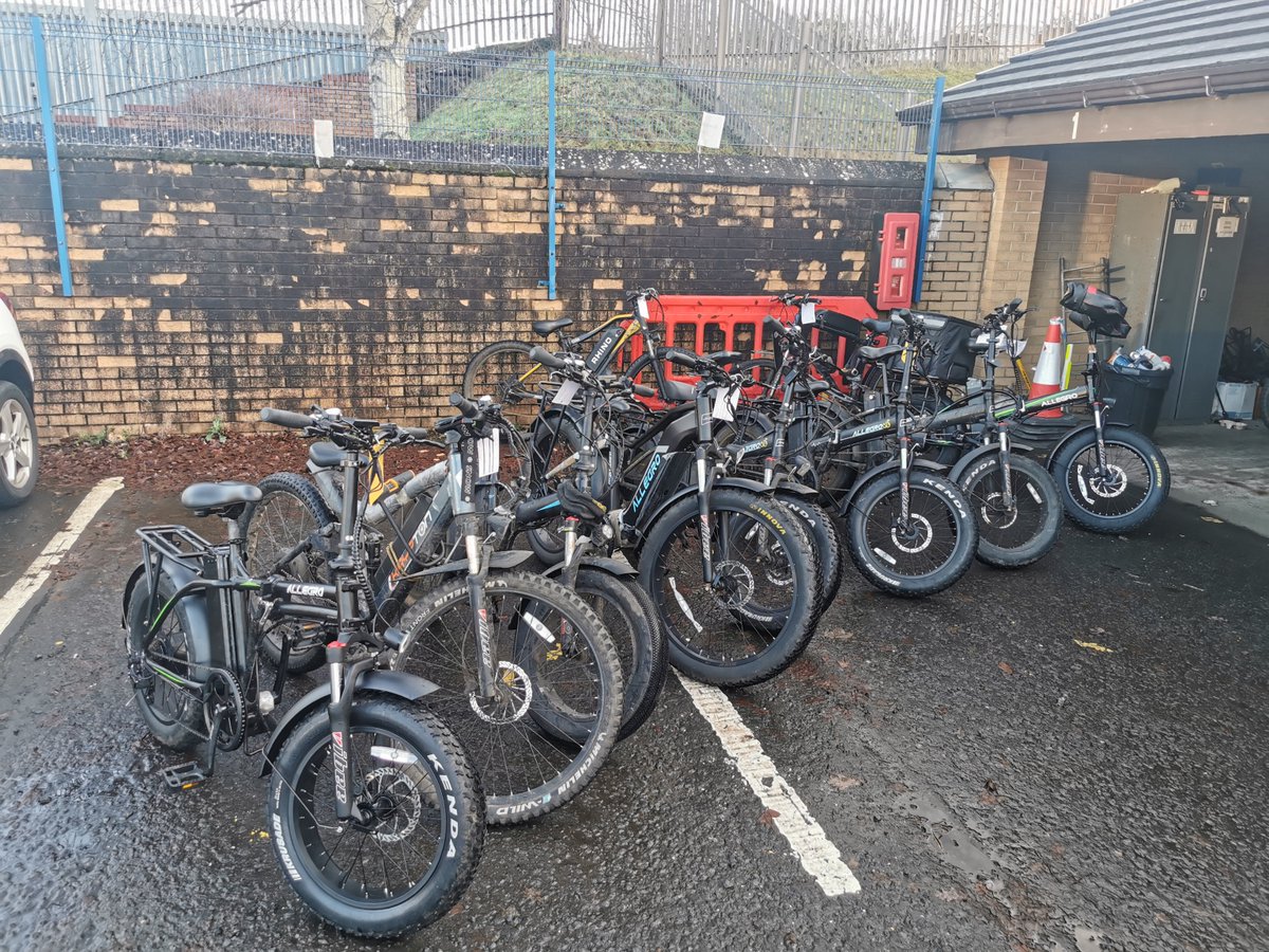 PSOSGlasgowCity's tweet photo. Partick Community Police carried out an operation in the West End today, assisted by @PSOSRoads and #DVRU, to target the use of illegal e-bikes on the road. Ten bikes were seized and their riders reported to the PF with an accumulated 43 offences detected #KeepingPeopleSafe 🚔🚲 https://t.co/TQ5Sl1cM3P