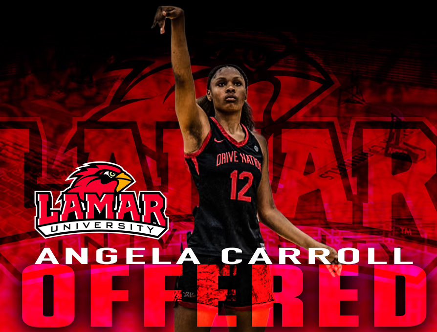 _angelacarroll's tweet photo. Beyond blessed and excited to receive an offer from Lamar University. Thank you @CoachAQUA_LAMAR, @BinkyTheGreat, @osneed11, for believing in me❤️🖤. #AGTG https://t.co/mskWk0dMfE