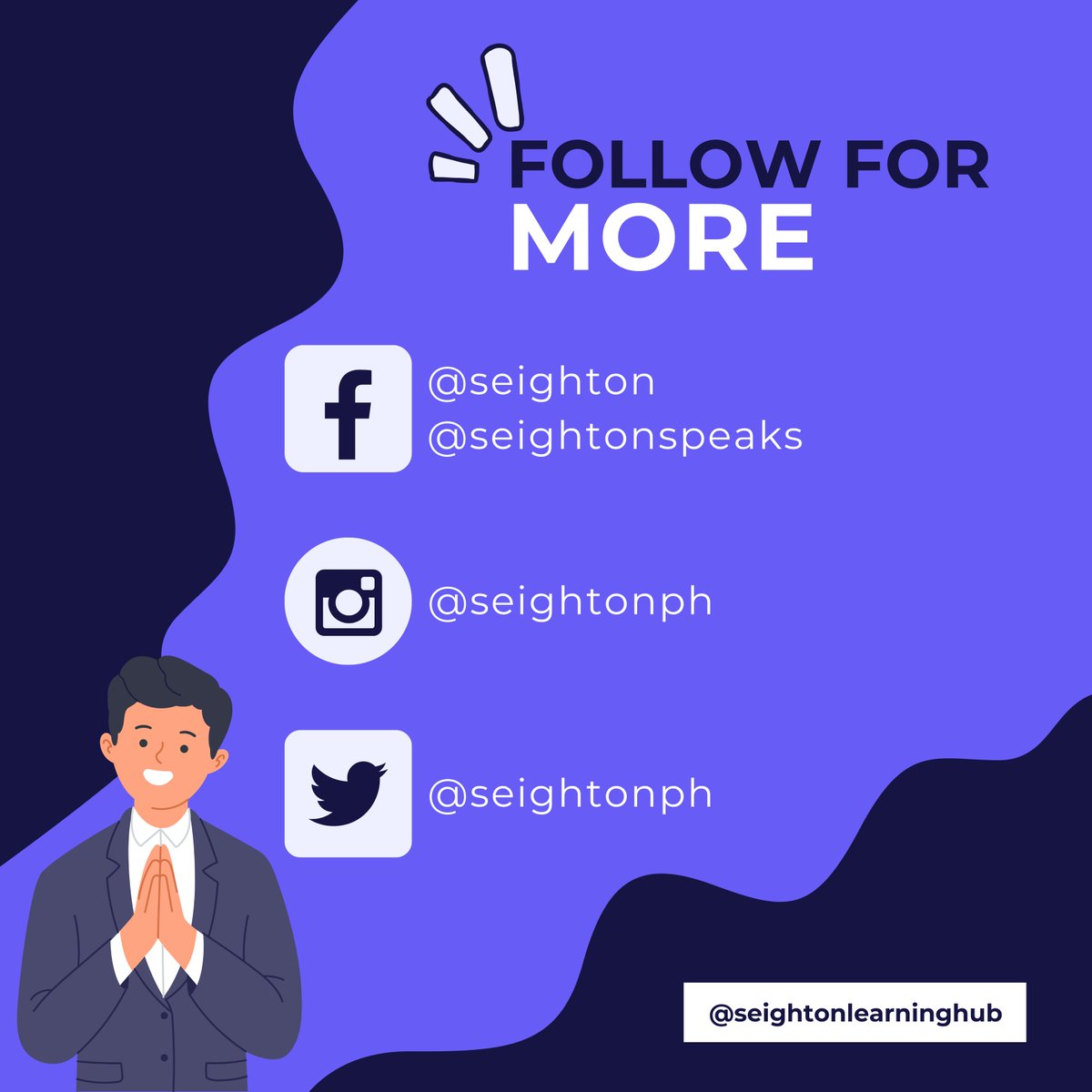 seightonph's tweet image. Follow our Social Media Platforms for more!

Continue to learn something new every day. See you around!

#Seighton #LearningHub #TutorialCenter #AcademicExellence #SeightonLearningHub #SeightonGroupOfCompanies