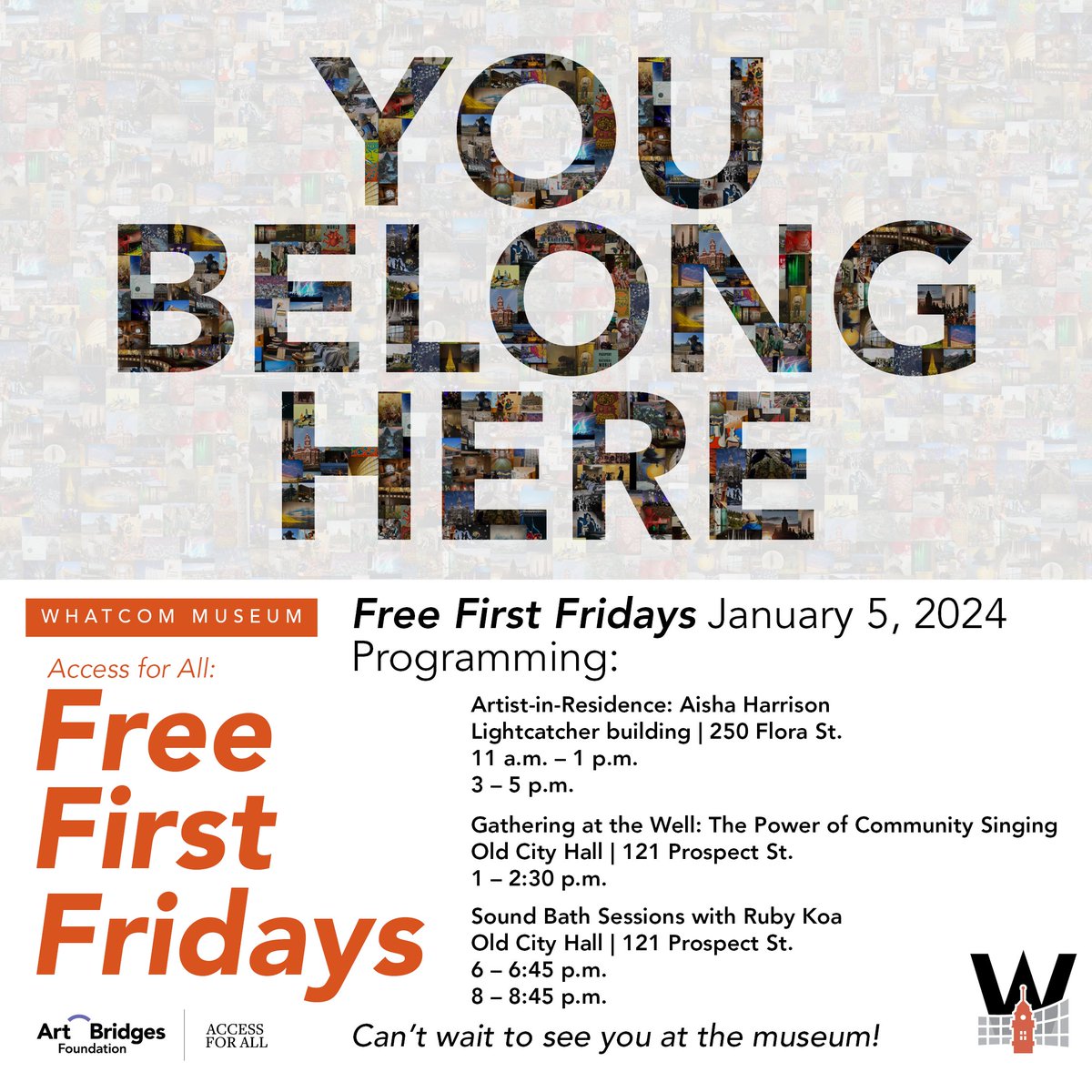 Whatcom_Museum's tweet photo. Join us today, January 5, for programming centered around healing and repair, the theme of our juried art exhibition, Bellingham National! We can't wait to see you at the museum!
#FreeFirstFridays #WhatcomMuseum #AccessForAll https://t.co/2fXDgqTydJ