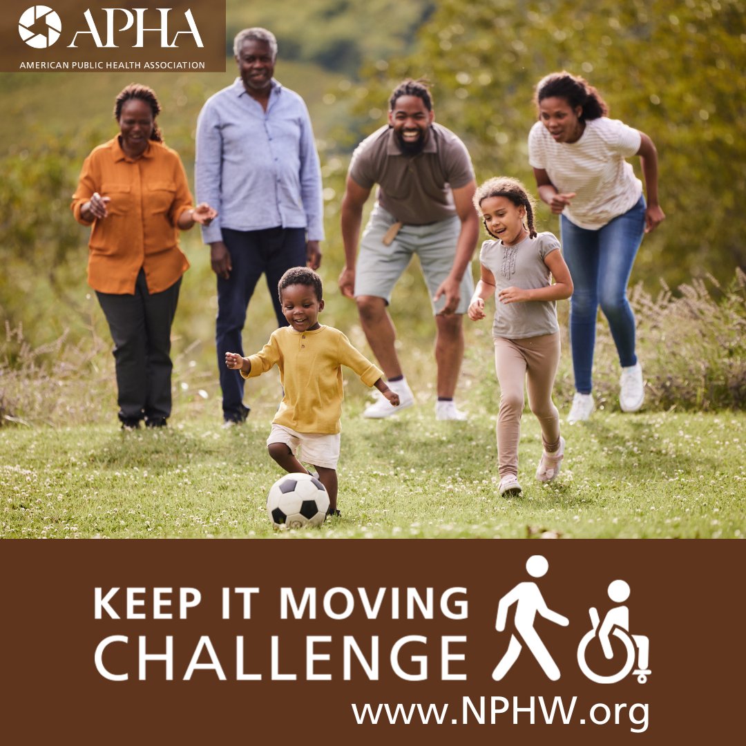 PublicHealth's tweet image. Unleash the power of movement in 2024 with APHA’s #KeepItMoving Challenge! Whether you're moving solo or with a crew, this is your invitation to make every activity count. Join the rhythm, set your goals &amp;amp; let's move together. nphw.org/keep-it-moving #NPHW