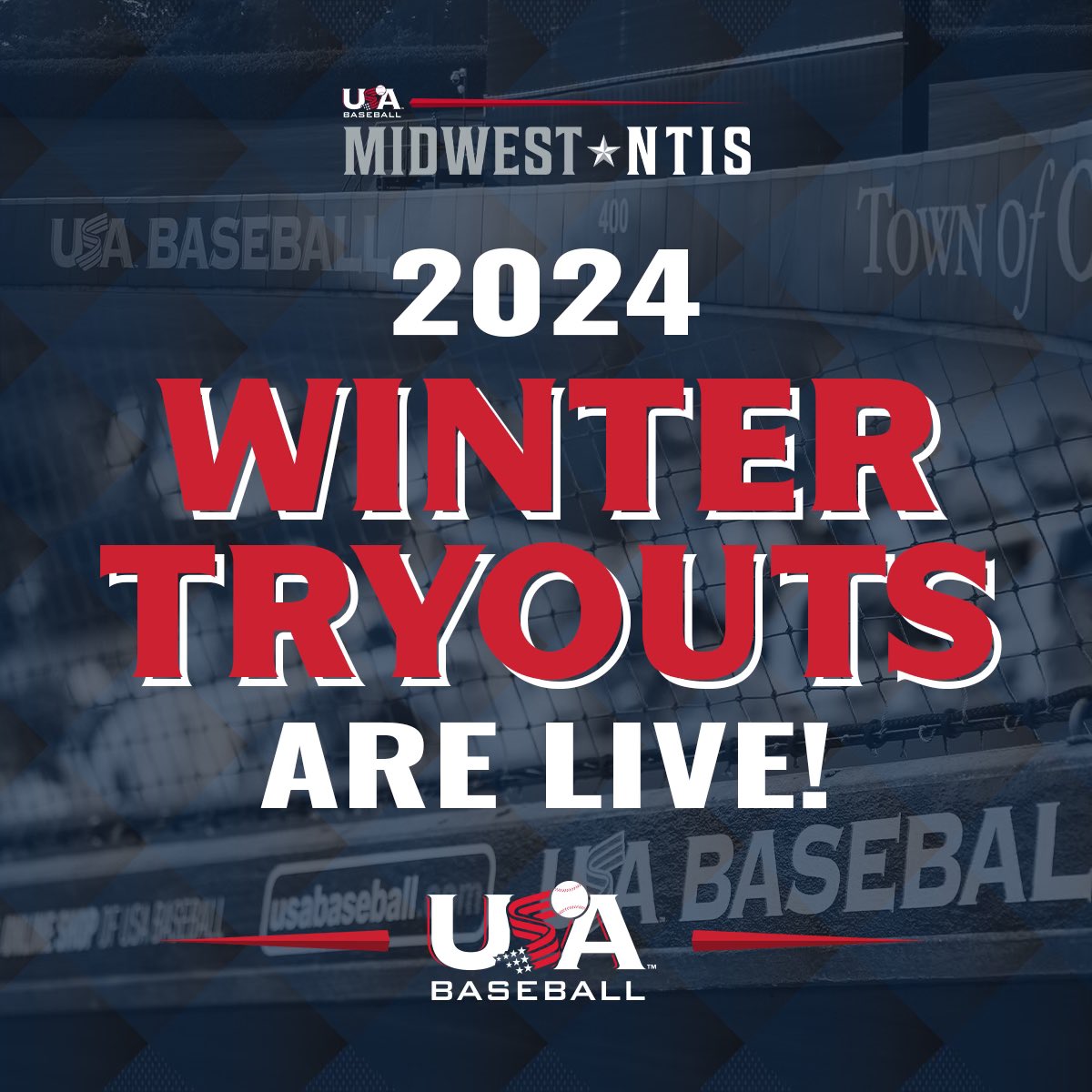 🚨BREAKING NEWS🚨 2024 @USABaseball Midwest All-Region Team tryout dates and locations are now posted and registration is LIVE at MidwestNTIS.com. #USABaseball🇺🇸 #ForGlory🏆