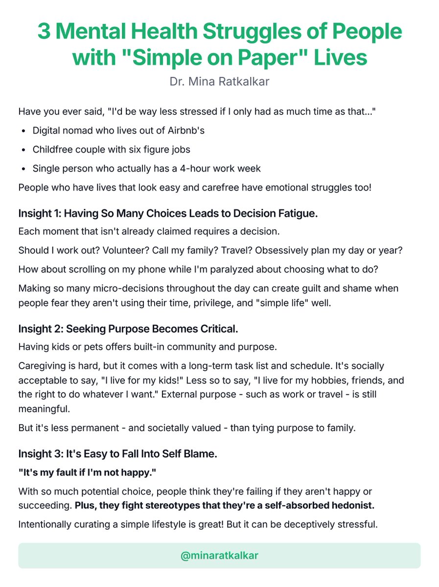 3 Mental Health Struggles of People with "Simple on Paper" Lives