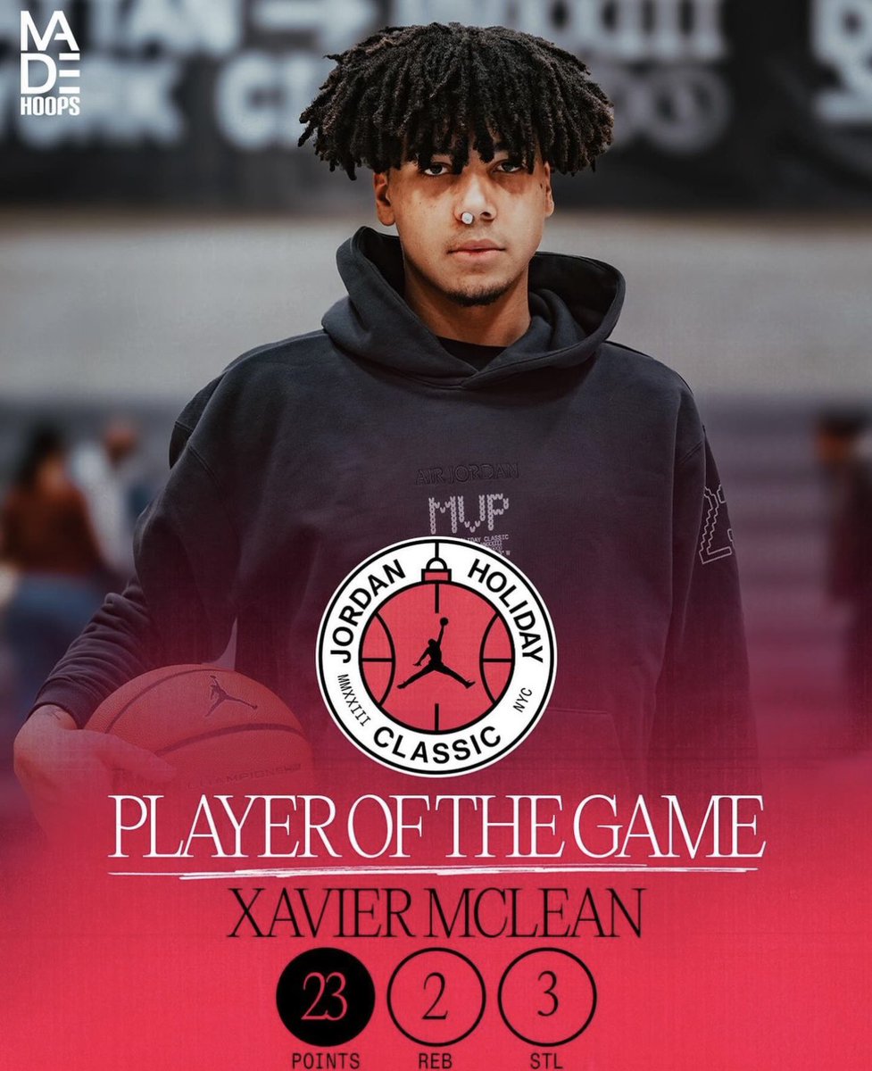 TravisGrafHoops's tweet photo. Get to know ‘25 forward Xavier McLean (@XavierMclean88), who put his name on the map at @madehoops Jordan Holiday Classic. Lengthy shooter with athleticism that’s trending in the right direction. 

Schools involved, plus more on his game here ⬇️

🔗: https://t.co/2EgtLhYSrq https://t.co/zAtZiFqx9G