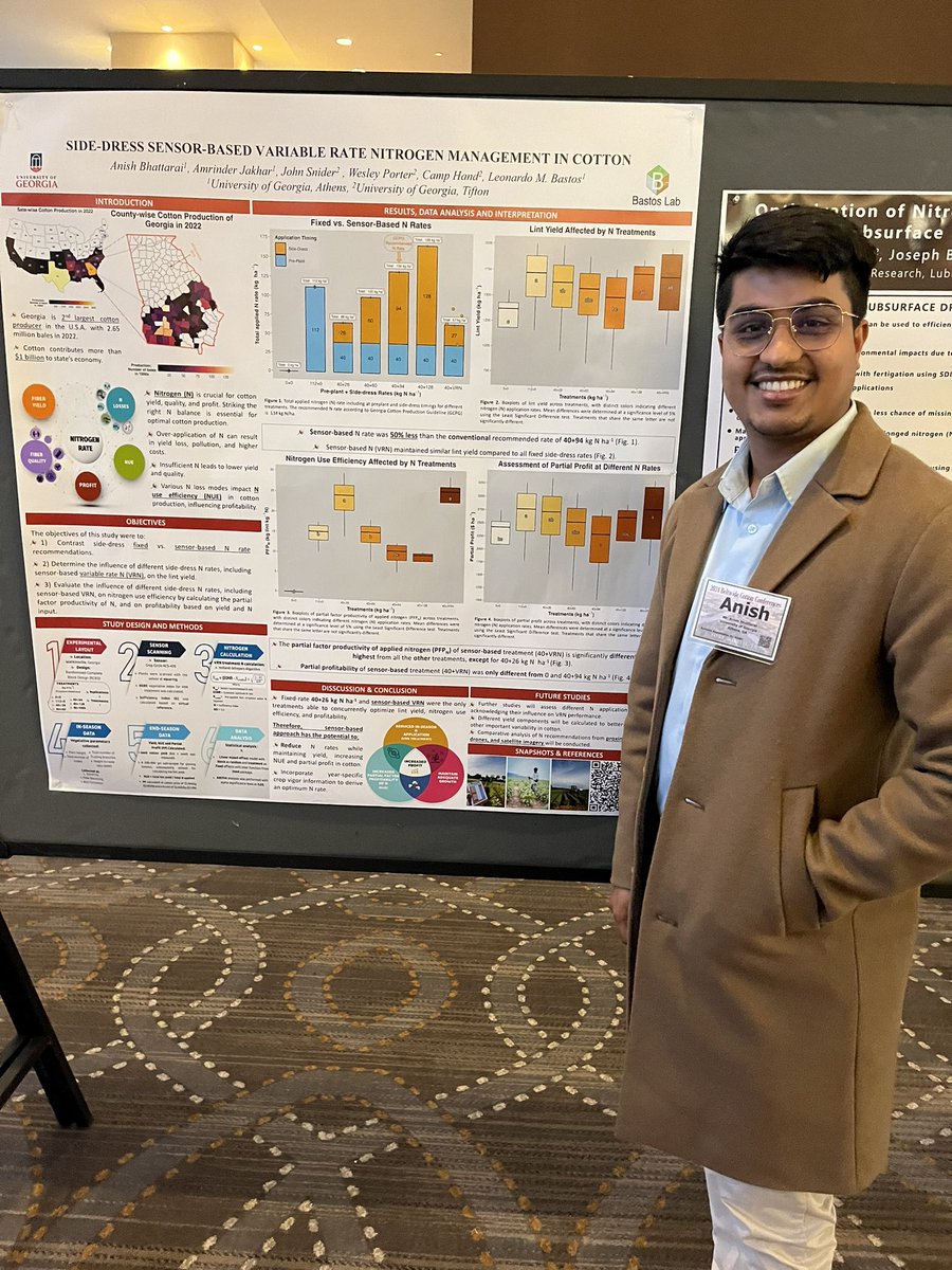 leoNitrogen's tweet photo. First Beltwide Cotton Conferences of Bastos Lab! From sensor-based N management, to dissecting genetics x environment interaction, through meta-analysis on management effects in cotton fiber quality. Looking forward to more connections and conversations next year in New Orleans! https://t.co/g5cvJW60go