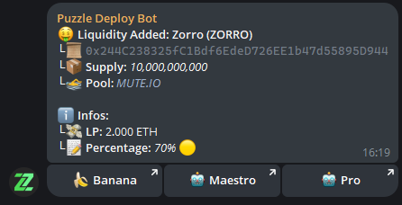 PuzzleETH's tweet image. Missed $ZORRO ?

Puzzle ToolKit got it, we have been monitoring every zkSync deployment and adding liquidity. 🧩

Puzzle Toolkit is coming soon; STAY TUNED.

We are giving away two BETA Licenses.  ↩️

Like, RT and tag a friend 👨‍👩‍👧‍👦
