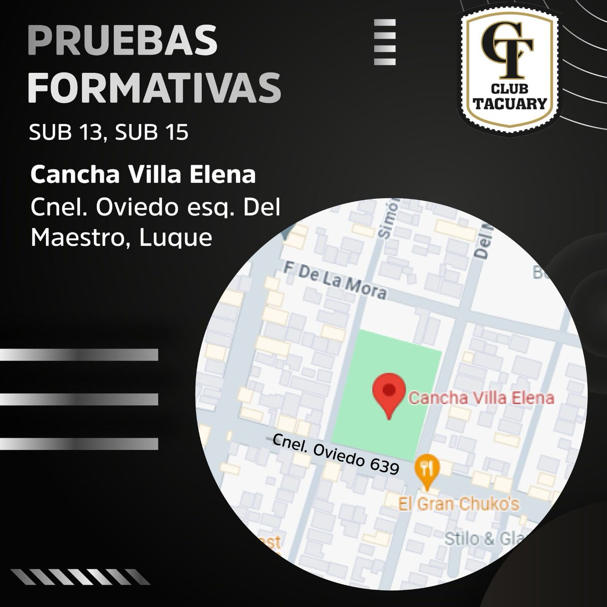 TacuaryOficial's tweet photo. ¿QUERÉS FORMAR PARTE DE LA GRAN CANTERA DEL TACUA?

Esta es tu oportunidad para formar parte del plantel de la Gran Cantera del Tacua 🏁

Te dejamos los días pruebas de las distintas categorías.

#VamosTacua⚽️💪🏻
#LaGranCanteraDelTacua https://t.co/ORIjcHl95R
