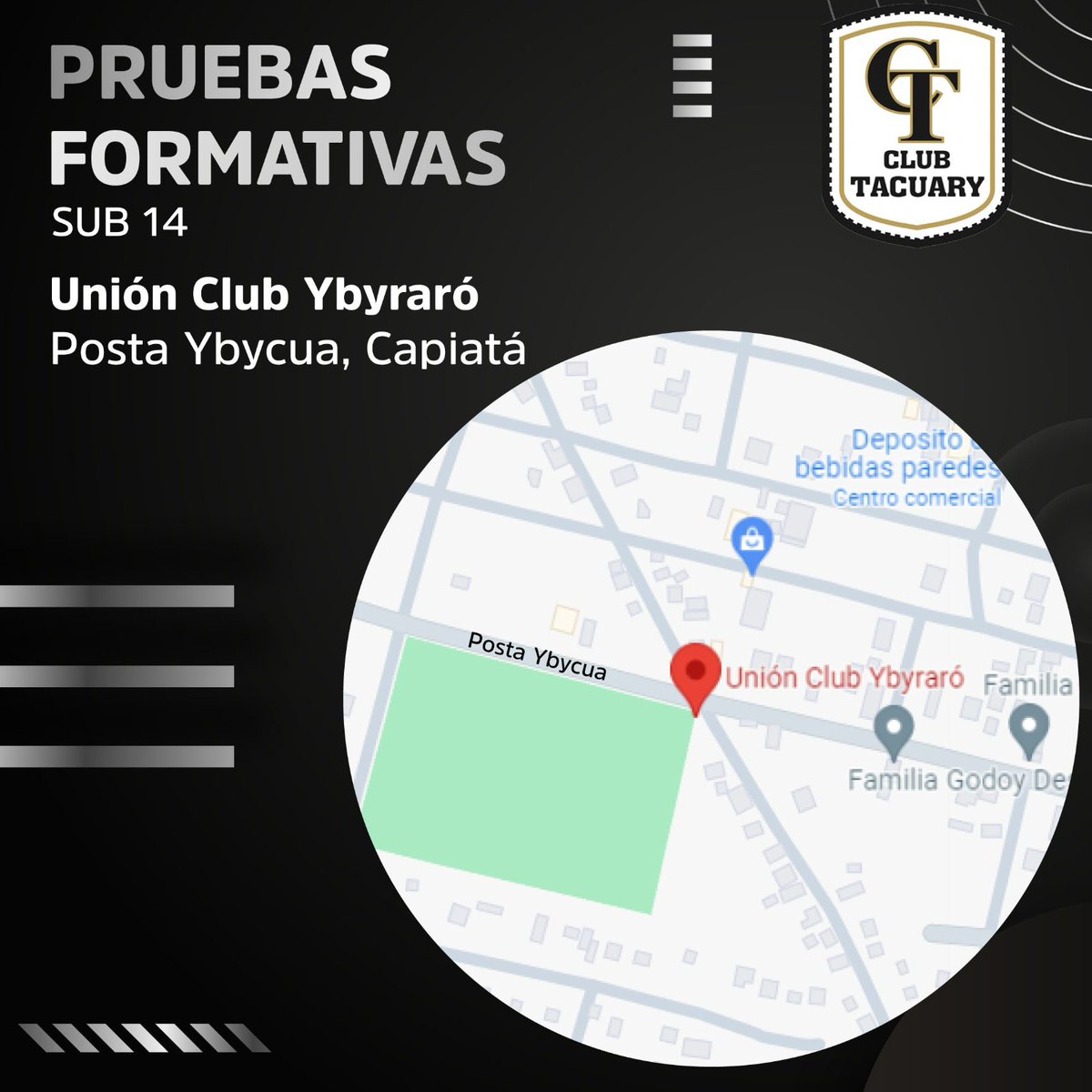 TacuaryOficial's tweet photo. ¿QUERÉS FORMAR PARTE DE LA GRAN CANTERA DEL TACUA?

Esta es tu oportunidad para formar parte del plantel de la Gran Cantera del Tacua 🏁

Te dejamos los días pruebas de las distintas categorías.

#VamosTacua⚽️💪🏻
#LaGranCanteraDelTacua https://t.co/ORIjcHl95R