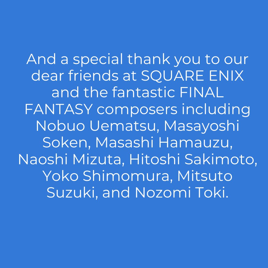 ffdistantworlds's tweet photo. (2/2) Happy New Year! 💙✨
#awrmusic #finalfantasy #ffdistantworlds #distantworlds #finalfantasymusic #orchestra #concert #videogamemusic #vgm #newyear https://t.co/oRlzDVh0NS