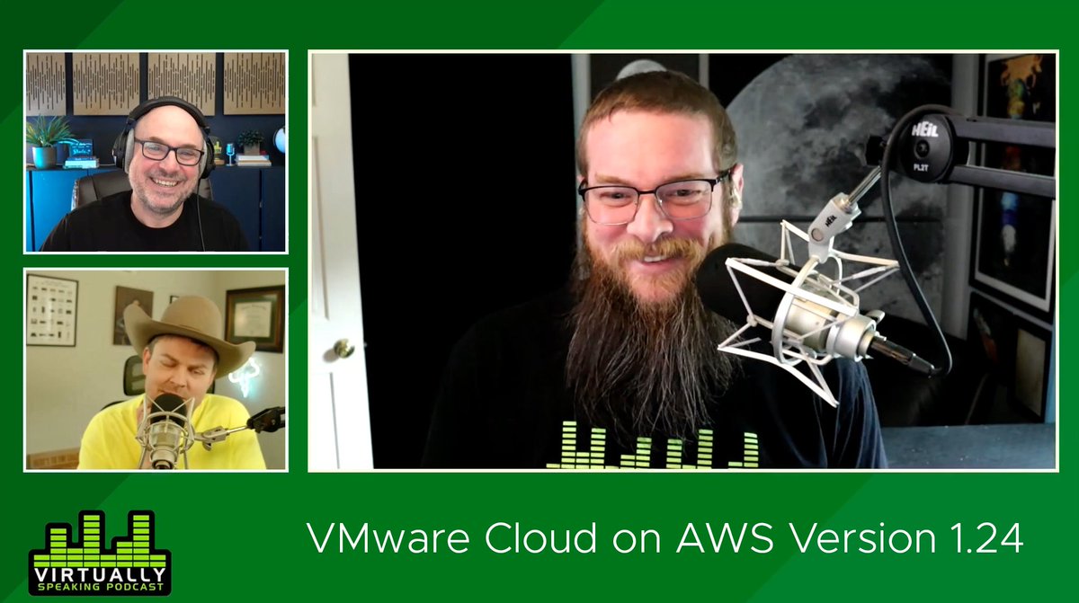 Happy Friday! This week on @virtspeaking @vPedroArrow and @Lost_Signal welcome @glnsize to discuss the details of @vmwarecloudaws SDDC Version 1.24 via.vmw.com/vmconaws124 Enjoy!