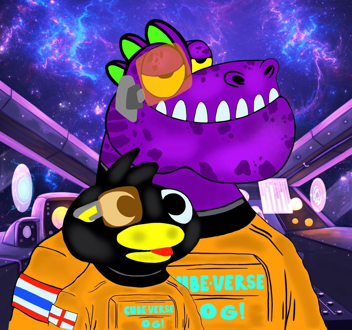 🇬🇧 Percy &amp; Rex 🇹🇭 

This is by far my most favourite Percy collaboration to date 

Created by myself &amp; <a href="/SompongNFT/">Sompong​ Juntima</a> from Thailand 

Got some cool short story ideas 💡 for these 2 

#WeGeekHard #KeepItChilly