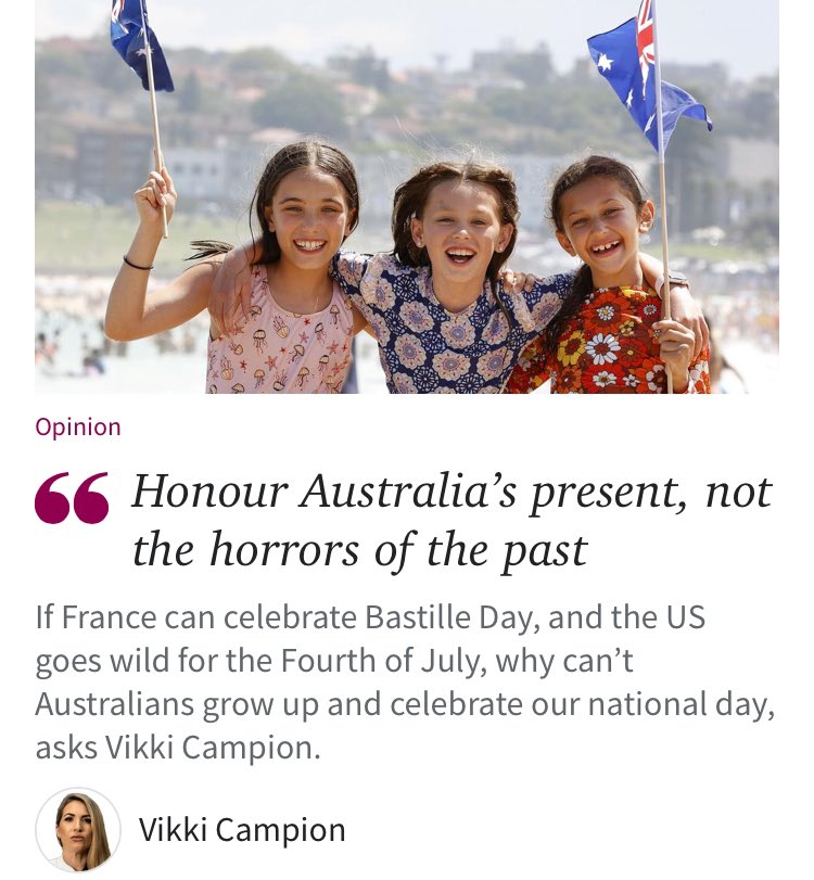 AmeliaBee7's tweet image. Because, Mrs Joyce, Jan 26th represents invasion, genocide, oppression and ongoing injustice for our Indigenous Australians 

Campion doing her bit to sell Dutton’s new populist AUS Day “unite and celebrate” slogan bc HS is nothing more than an LNP advert
#ThisIsNotJournalism