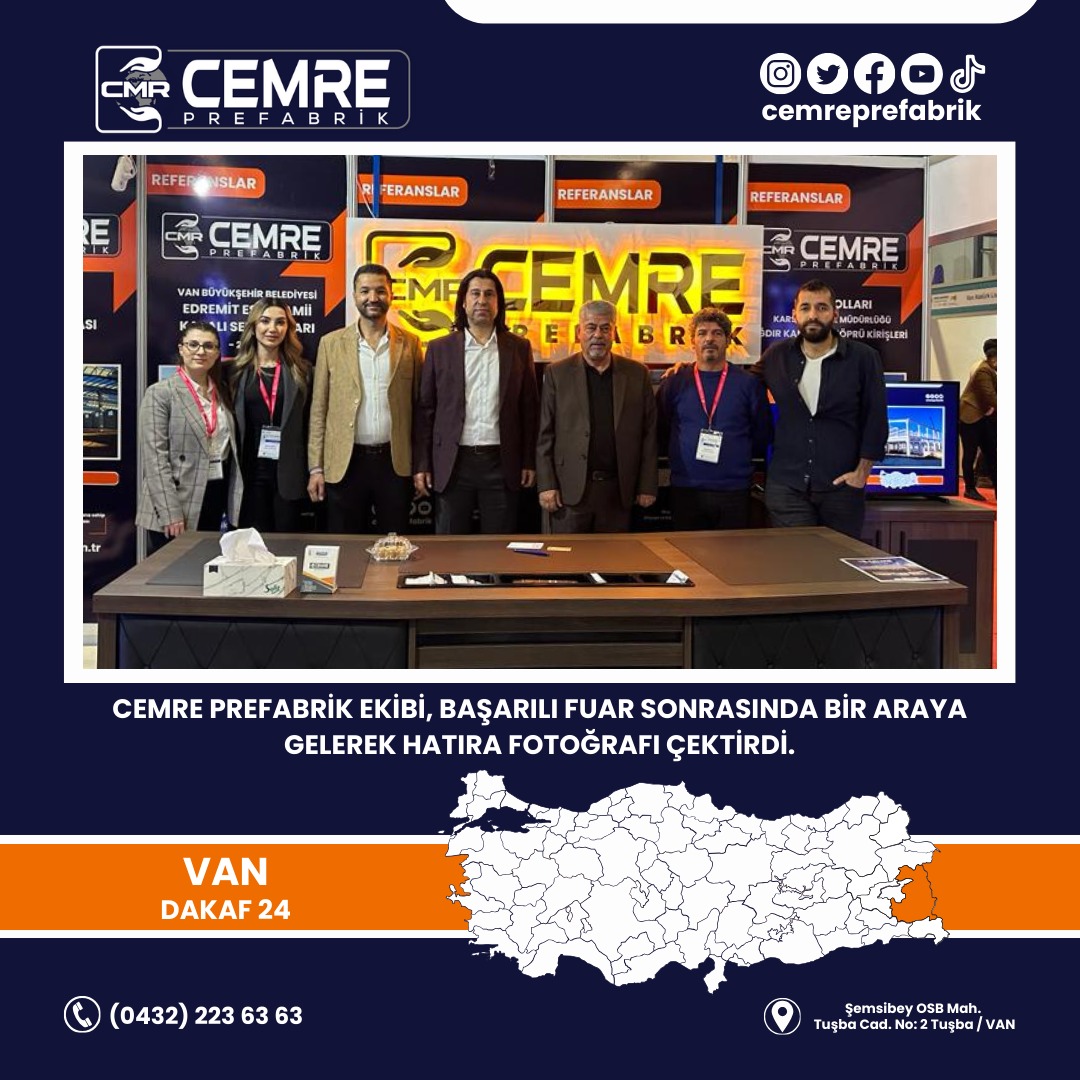 CemrePrefabrik's tweet photo. 03-04 Ocak tarihlerinde düzenlenen Doğu Anadolu Kariyer Fuarı'nı başarılı bir şekilde tamamlayıp, Cemre Prefabrik ailesi olarak hatıra fotoğrafı çektik.

#van #vanmerkez #prefabrik #prefabrikyapı #betonprefabrik #cemreprefabrik https://t.co/r9rpbkwo3s