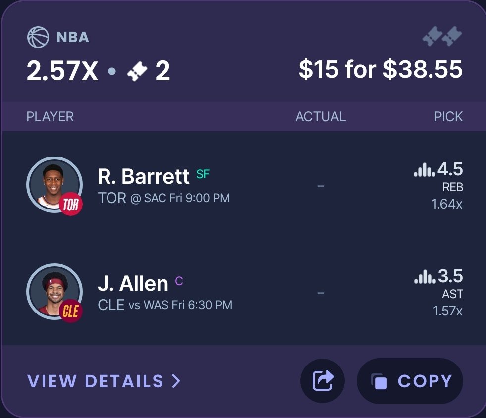 StakeSorcerers's tweet photo. My first set of picks for my account. Going to be posting smaller parlays to build cash flow. I have named these "Sorcerer Stacks" I am hoping to bring home a win tonight. 

Sorcerer Stack: 1/5/2024
1 Unit -> 2.57 Units 
Book: Sleeper https://t.co/maMT3keYzL