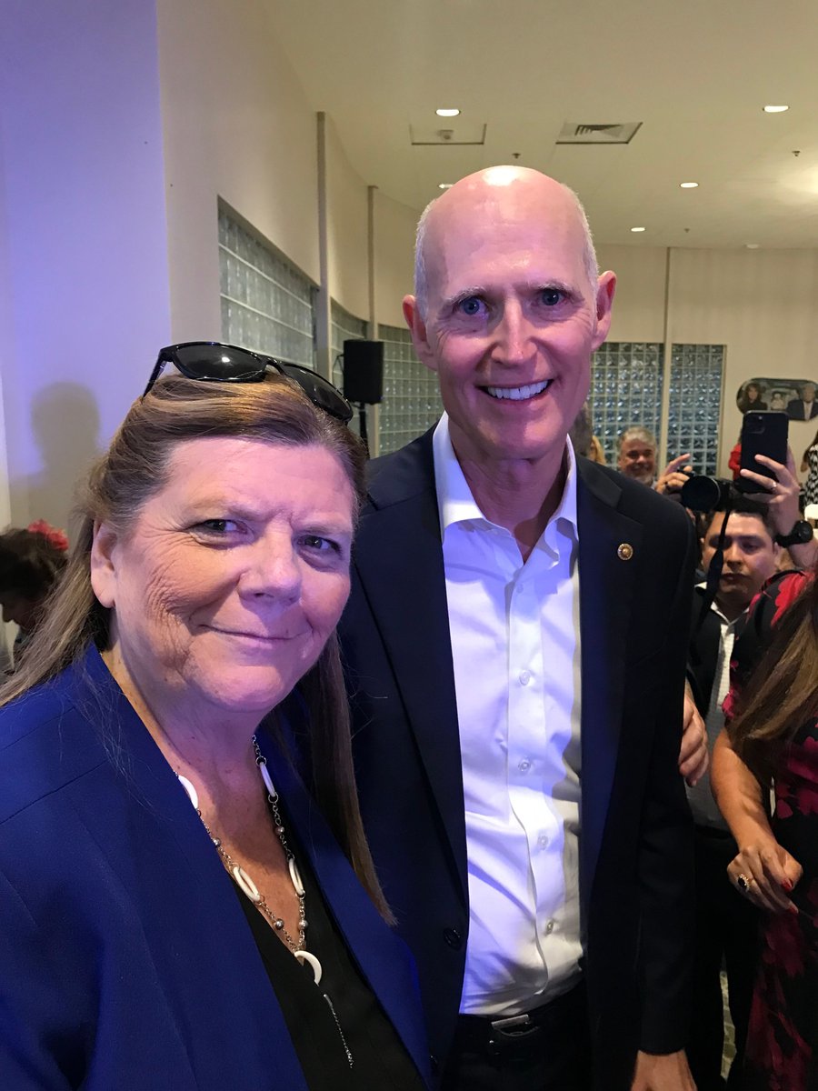 LornaFinman's tweet image. Senator Rick Scott and I keep running into each other after we first had dinner together at Mar-a-Lago.
Proud to support his re-election in 2024.