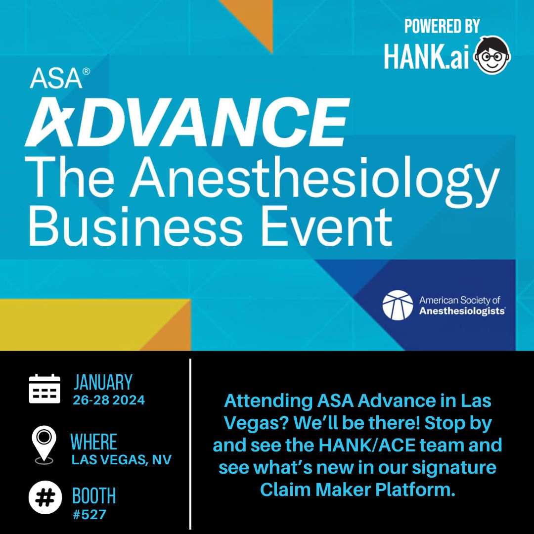 Tired of work with ZERO payback? Endless clicks? Billing mysteries? HANK Claim Maker = More Cash, Less Hassle. See it to believe it in booth 527 at #ASAAdvance2024 #BillingRevolution #Healthcare
