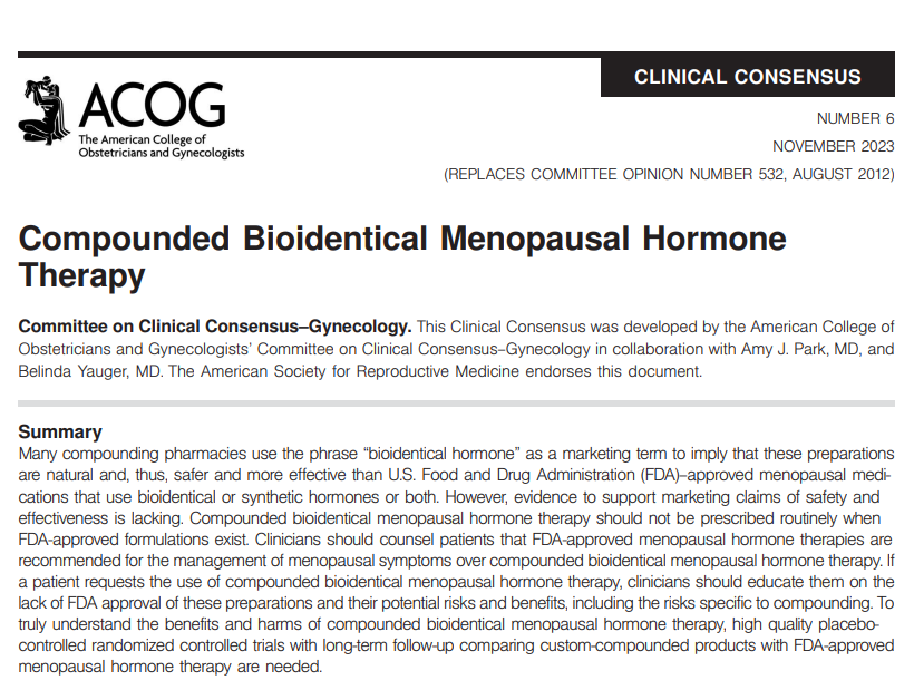doctorneyro's tweet photo. Many compounding #pharmacies use the phrase #bioidenticalhormone as a #marketingterm to imply that these preparations are #natural and, thus, #safer and more #effective than US #FDA –approved #menopausalmedications. 

However, #evidence is #lacking

https://t.co/yUwHvlQty2 https://t.co/3gVsalRsZj