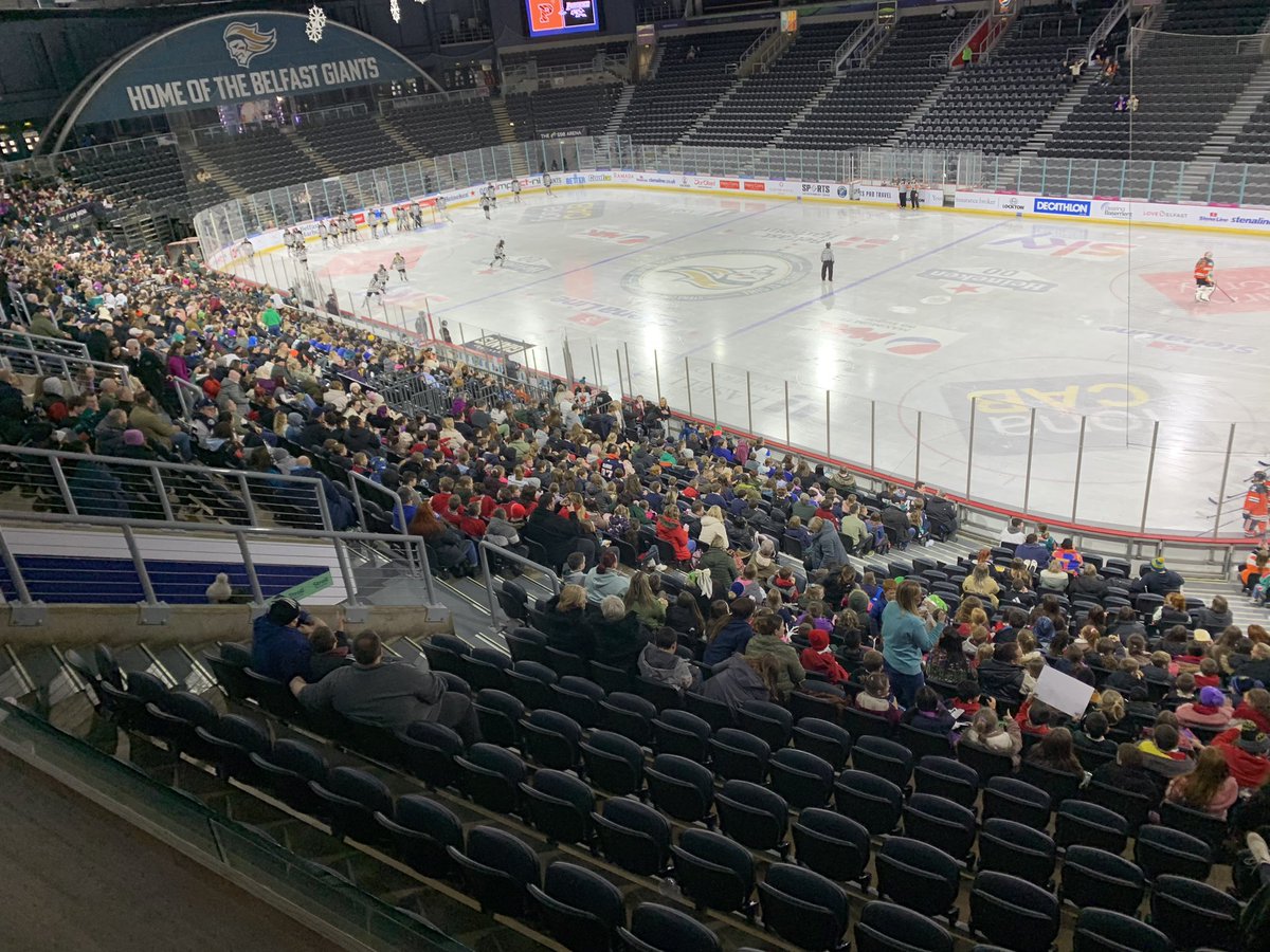 Fantastic day with @BelfastGiants at the Friendship Series. Staff and researchers from @UlsterHealthSci @UlsterSchSport and @LasellUniv delivered presentations to schools promoting the careers in sport and health sciences. Super atmosphere at the @Princeton & @Providence game