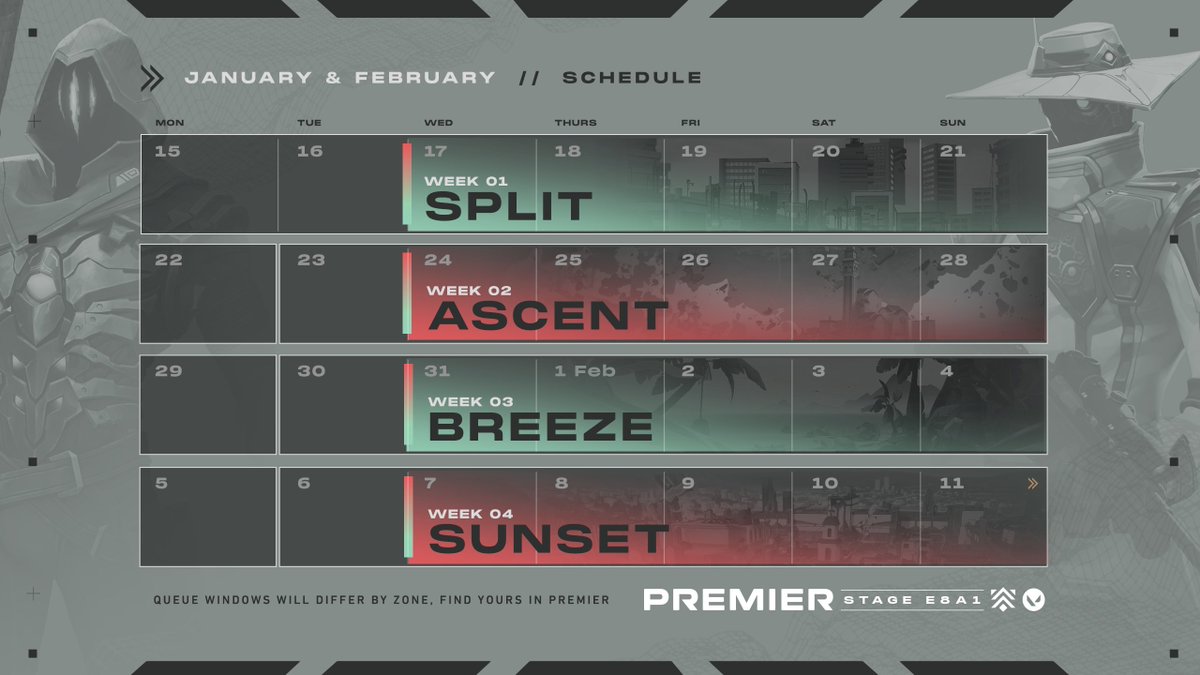 VALORANT's tweet photo. Icebox's back and bringing the cold to Premier Stage E8A1. Take a look at the new map pool. https://t.co/9hLjTM9iBf