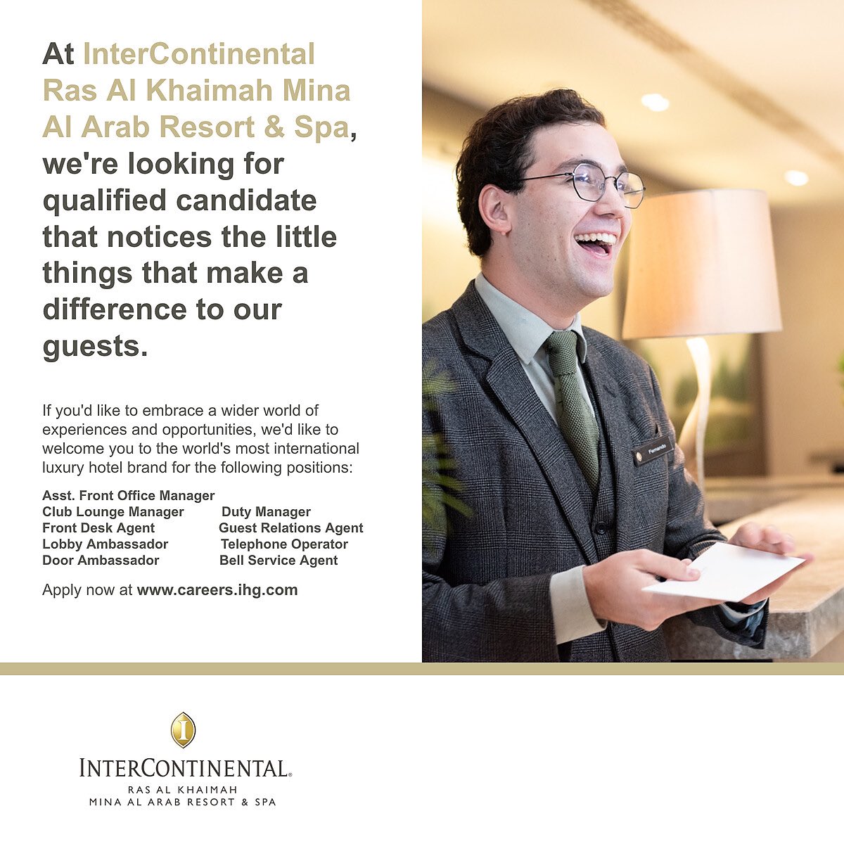 YhengBabe's tweet photo. Join InterContinental Ras Al Khaimah Resort &amp; Spa for an exclusive opportunity in a luxury setting. Elevate your career with us today!

Apply now at: https://t.co/nAxd968ux6 

#CareerOpportunities #ihghotels https://t.co/R53sE2Qse9