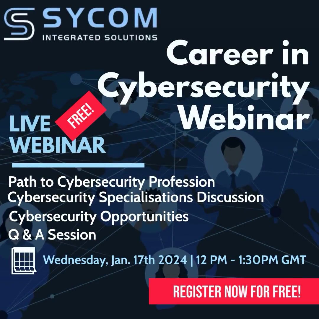 Join us on Jan 17, 2024, 12:00–13:30 GMT
🛠️ Explore Your Cyber Path
🔍 Discover Specialisations
💼 Learn about Cyber Opportunities
Engage in a live Q&amp;A with experts!
Save the date, kickstart your cybersecurity journey! 🌐🔒 #CyberWebinar #CareerInInfoSec
shorturl.at/oxBCM