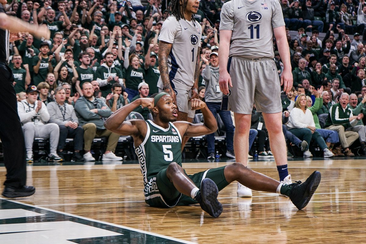 SSR_MSU's tweet photo. Michigan State Men’s Basketball opens up the new year with a 92-61 win over Penn State as Malik Hall led the team with 24 points, tied for his career high. Michigan State has won five straight games and improves to 9-5 overall and 1-2 in league play. https://t.co/0TqtxbeqbI